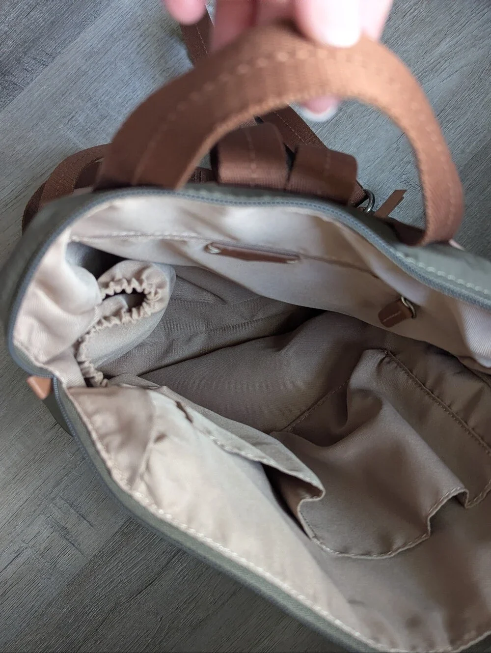 The Sak Green Womens Esperato Nylon Backpack Purse